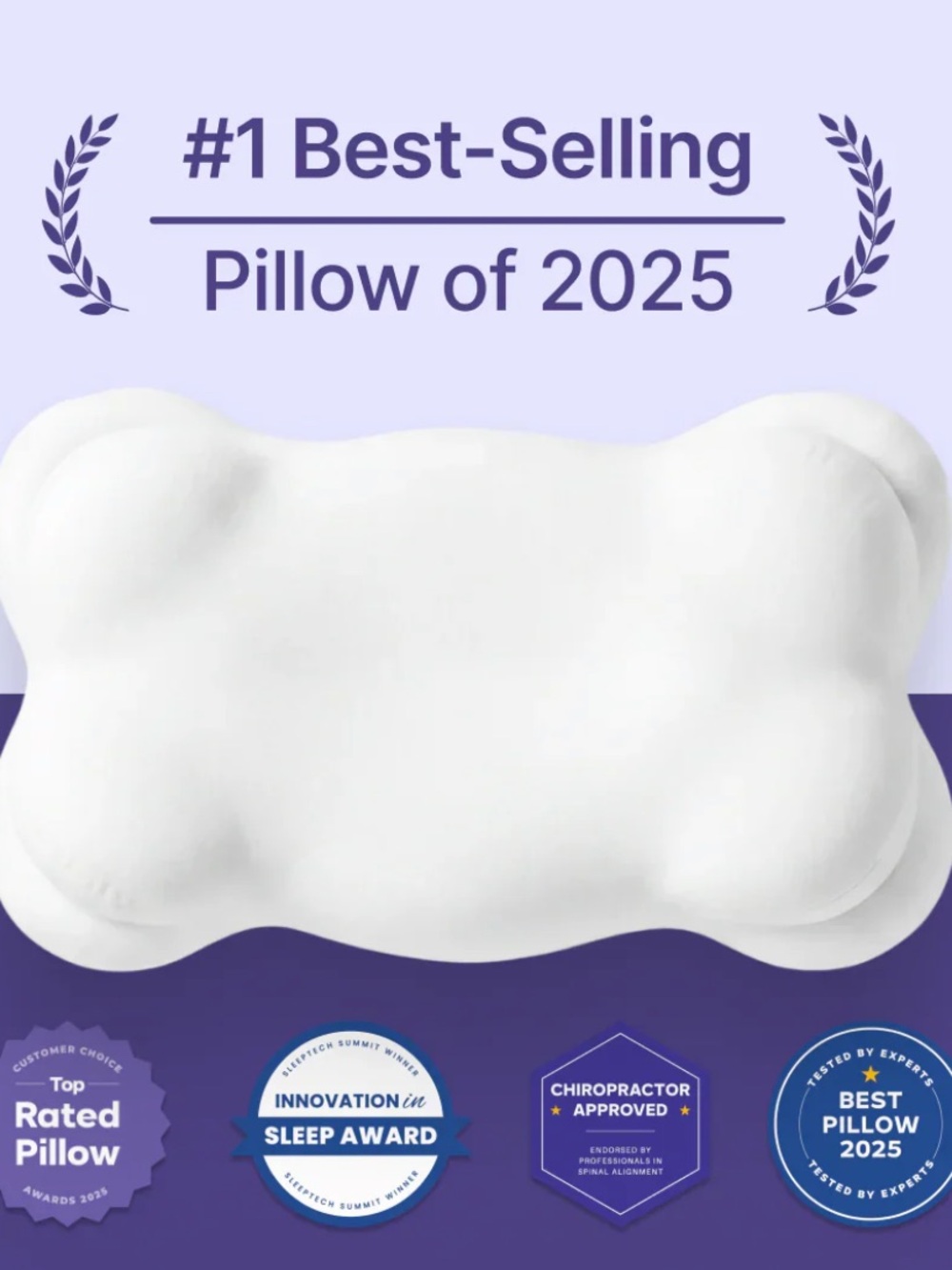 Mellow Cloud Align White Pillow with Carry Case - Protective Storage with Handle - Picture 4 of 5